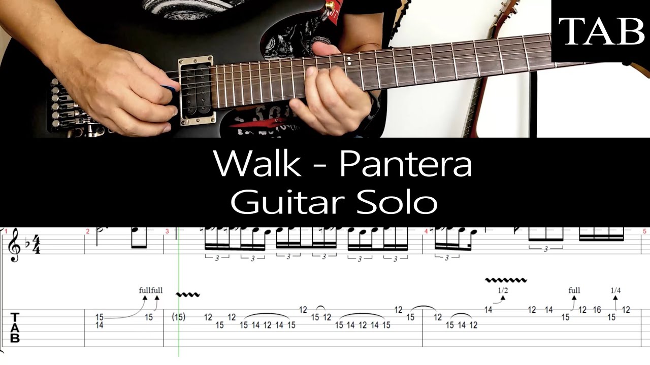 WALK - Pantera: SOLO guitar cover + TAB