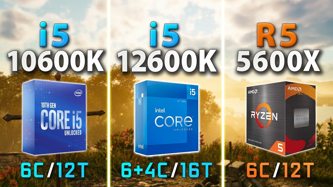 Intel i5 12600K vs 10600K vs AMD Ryzen 5 5600X | DDR4 // Test in 8 Games