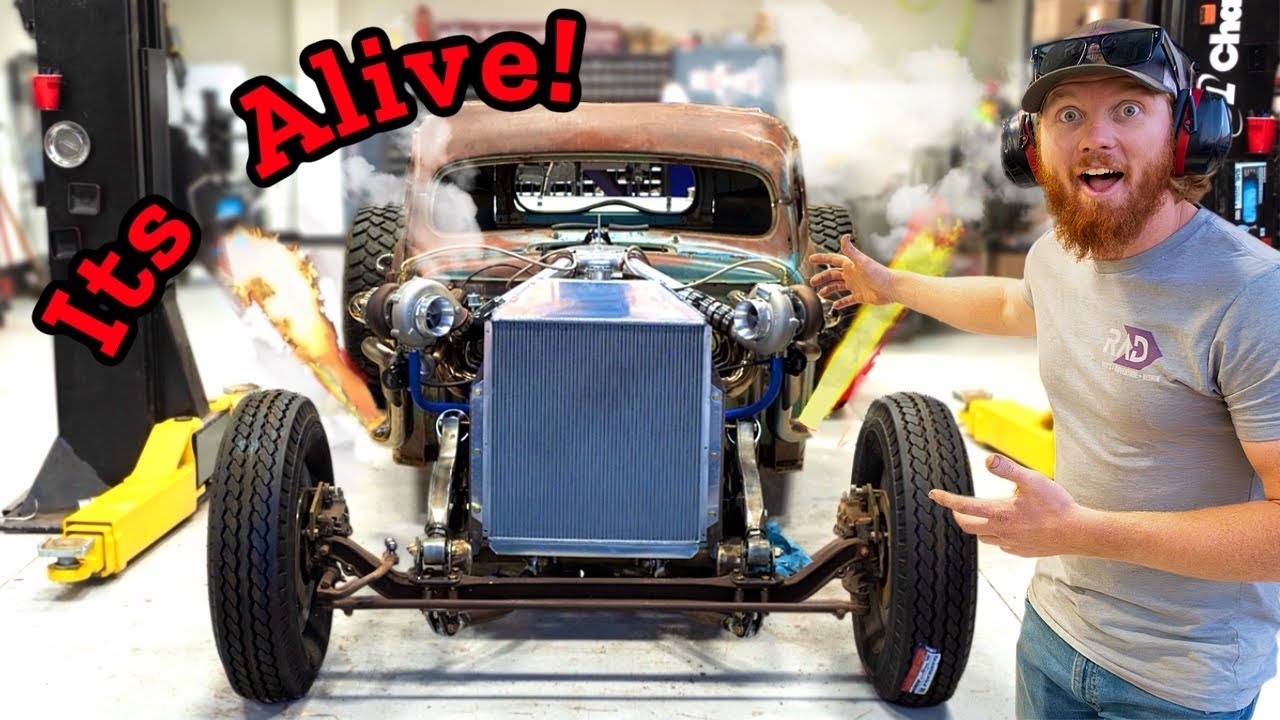 Will Will it Run? Starting My Twin Turbo Big Block Ford Rat Rod for The First Time! 