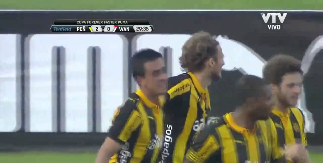 Diego Forlan   1er gol para Peñarol  09 0815   GOLAZO!