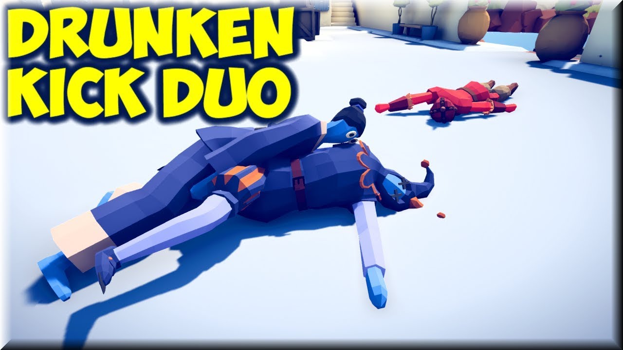 Drunken Kick Duo! Drunken Taekwondo & Drunken Jester vs Every Faction 2v1 - TABS MODS GAMEPLAY