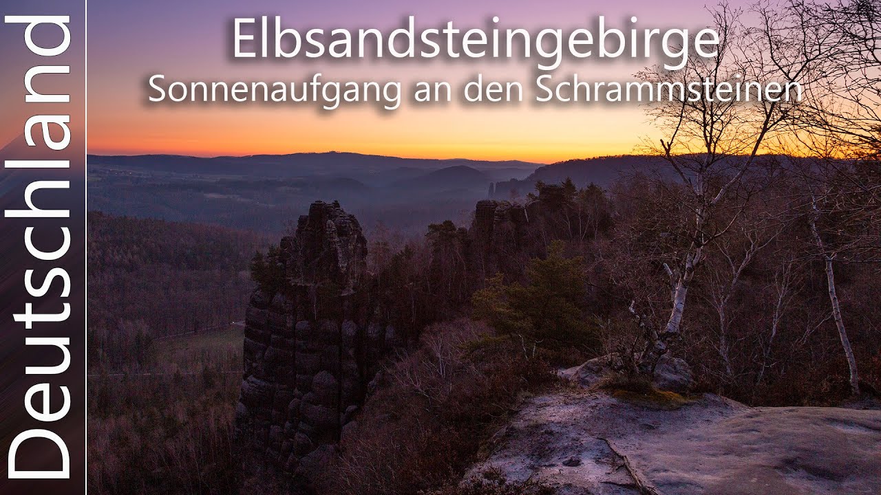 Elbsandsteingebirge, Sonnenaufgang an den Schrammsteinen, Tour Nr.100