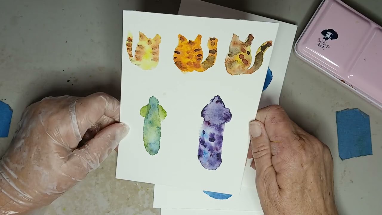 A spatter of watercolor paints 