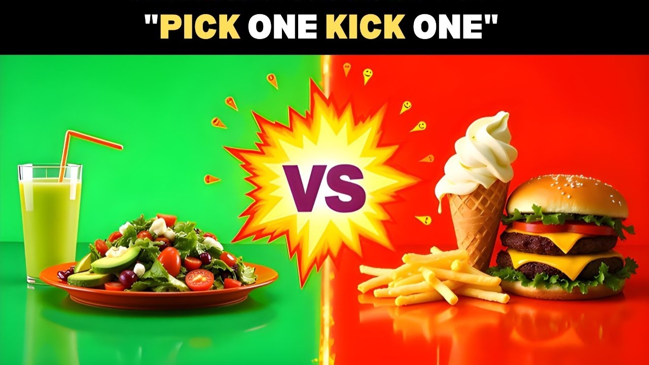 Pick One Kick One: Healthy vs Junk Food Edition 🥗🍟
