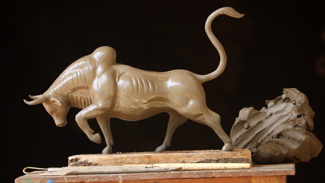 Fighter Bull making with clay | mitti ka gay banana | clay art animals