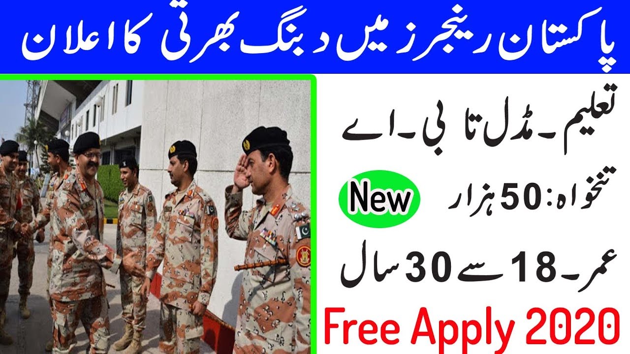 The New Pakistan Ranger Jobs 2020 || Sindh Ranger jobs 2020 || Pakistan Jobs Bank