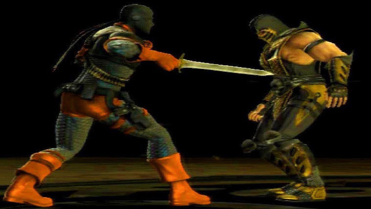 Mortal Kombat против вселенной DC — точная стрельба Дезстроука по всем персонажам.