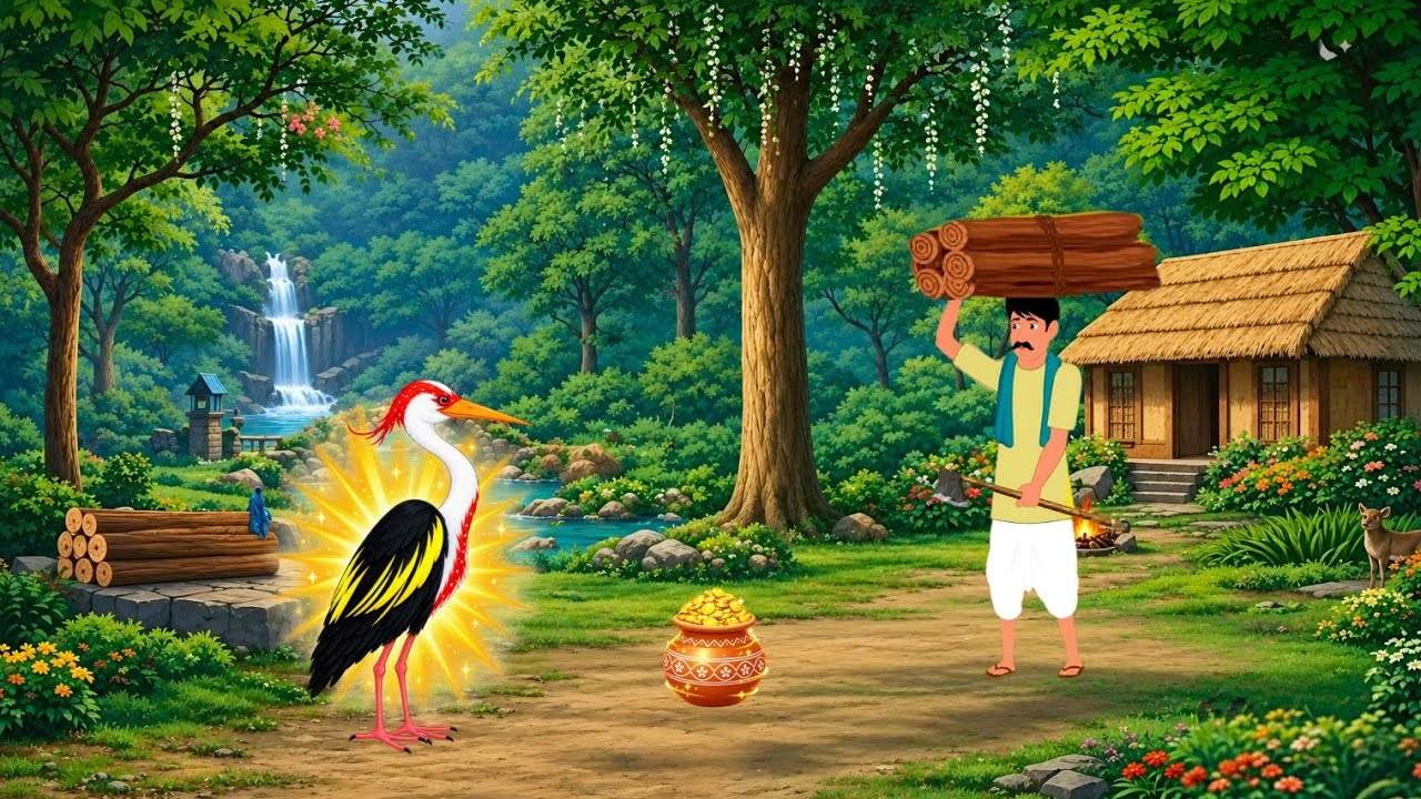 ईमानदार लकड़हारा और जादुई विचित्र पक्षी | Hindi Story | Moral Stories | bedtime Kahani