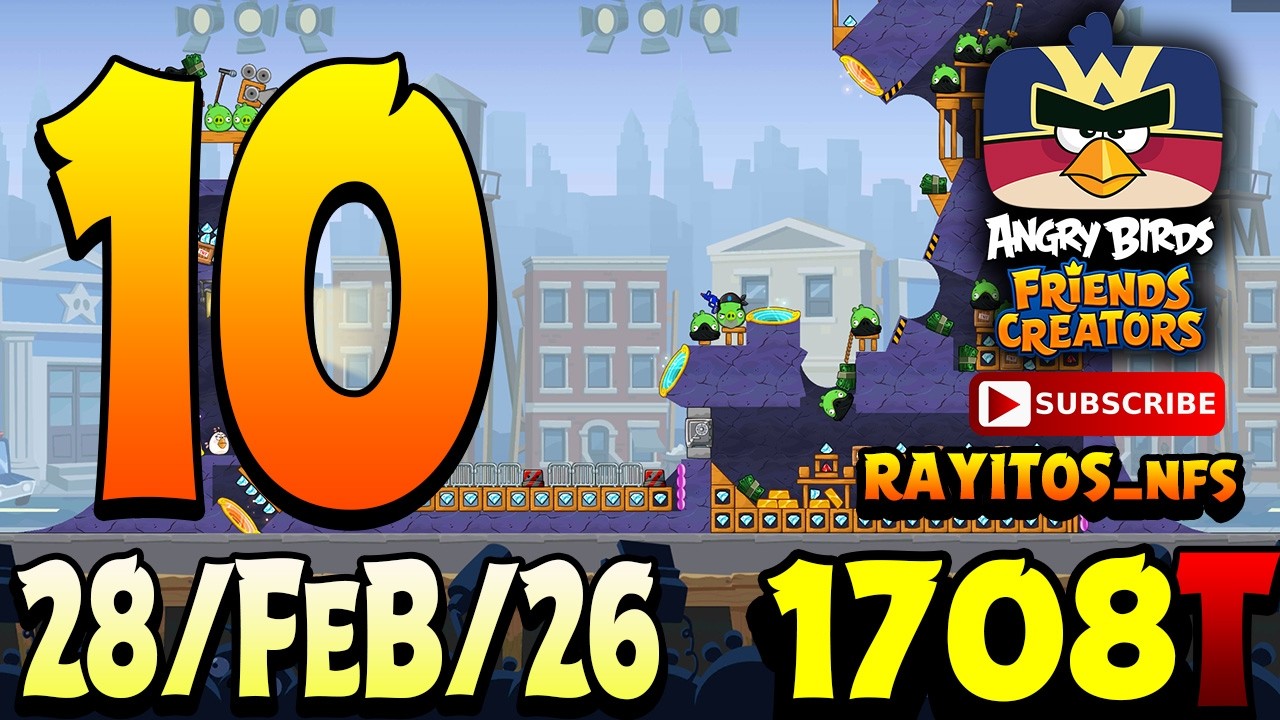 Angry Birds Friends Level 10 Tournament 1708 Highscore POWER-UP walkthrough