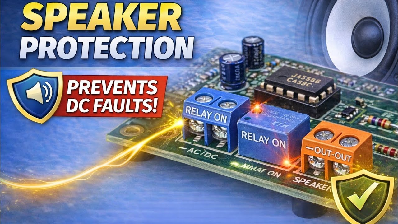 Speaker Protection Circuit Explained | Audio Amplifier Safety Module | DC & Thump Protection