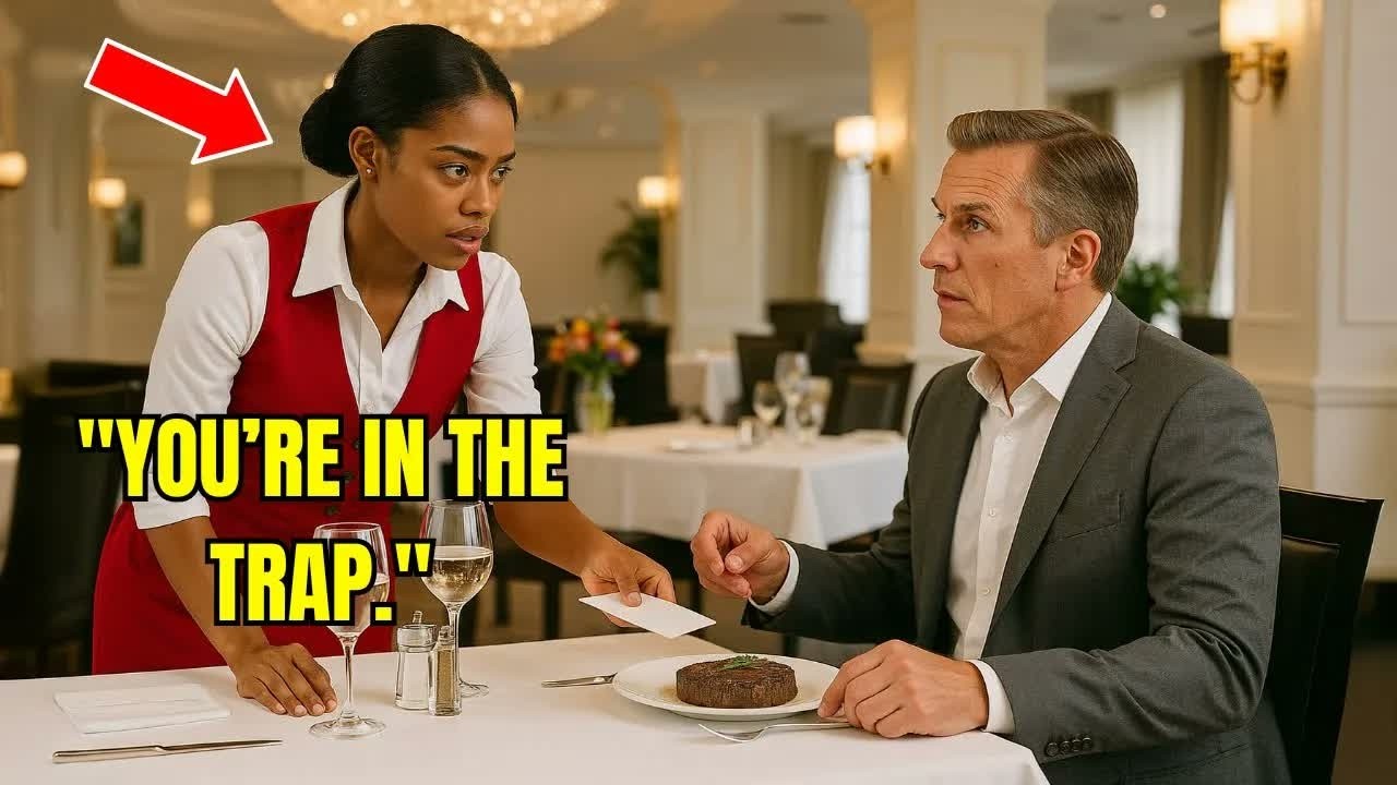 Undercover CEO Orders Steak–Black Waitress Slips Him a Note That Leaves Him Speechless