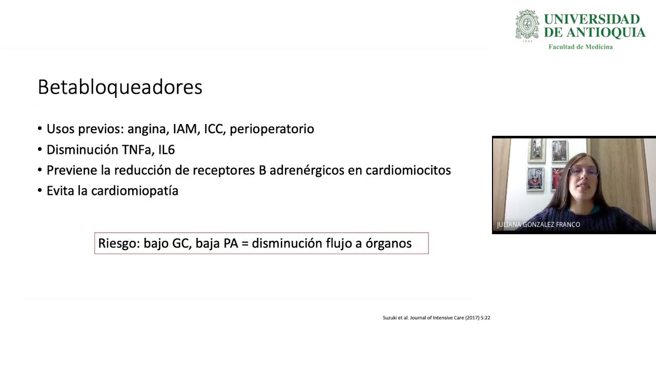 Betabloqueadores en Sepsis - Dra. Juliana Gonz&aacute;lez