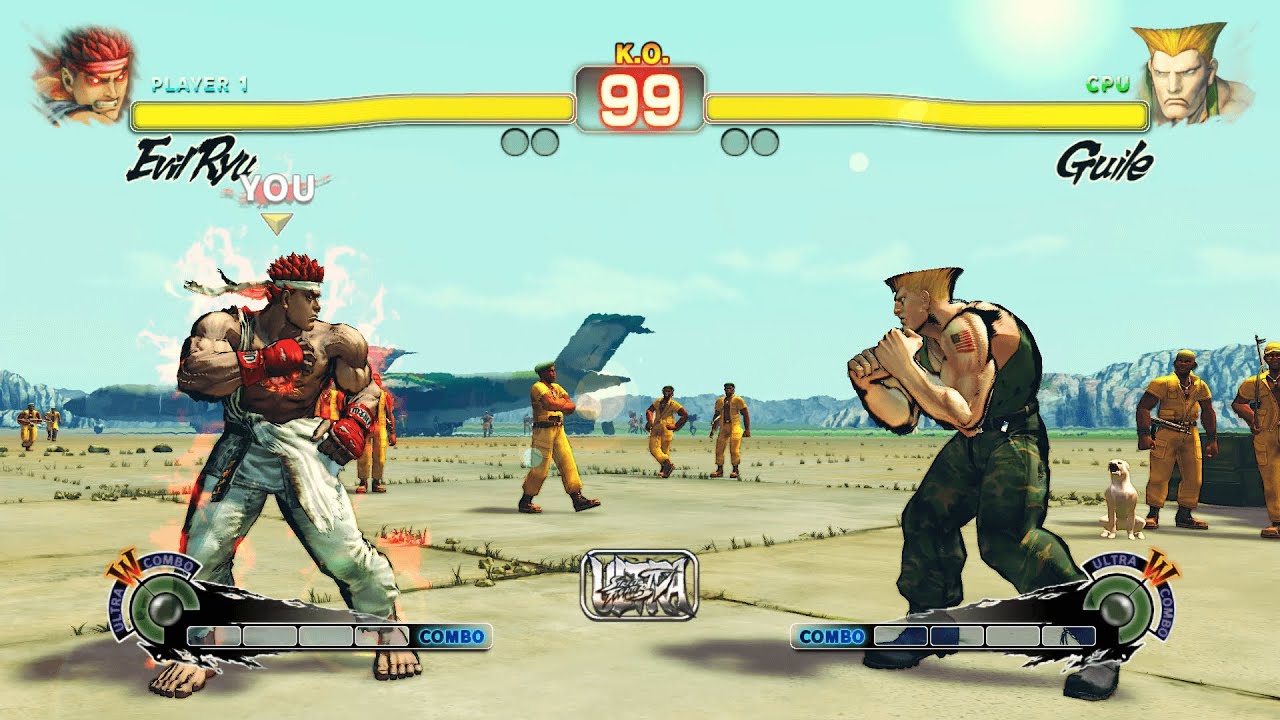 Evil Ryu vs Guile (Hardest) Street Fighter 4.| Epic Battle