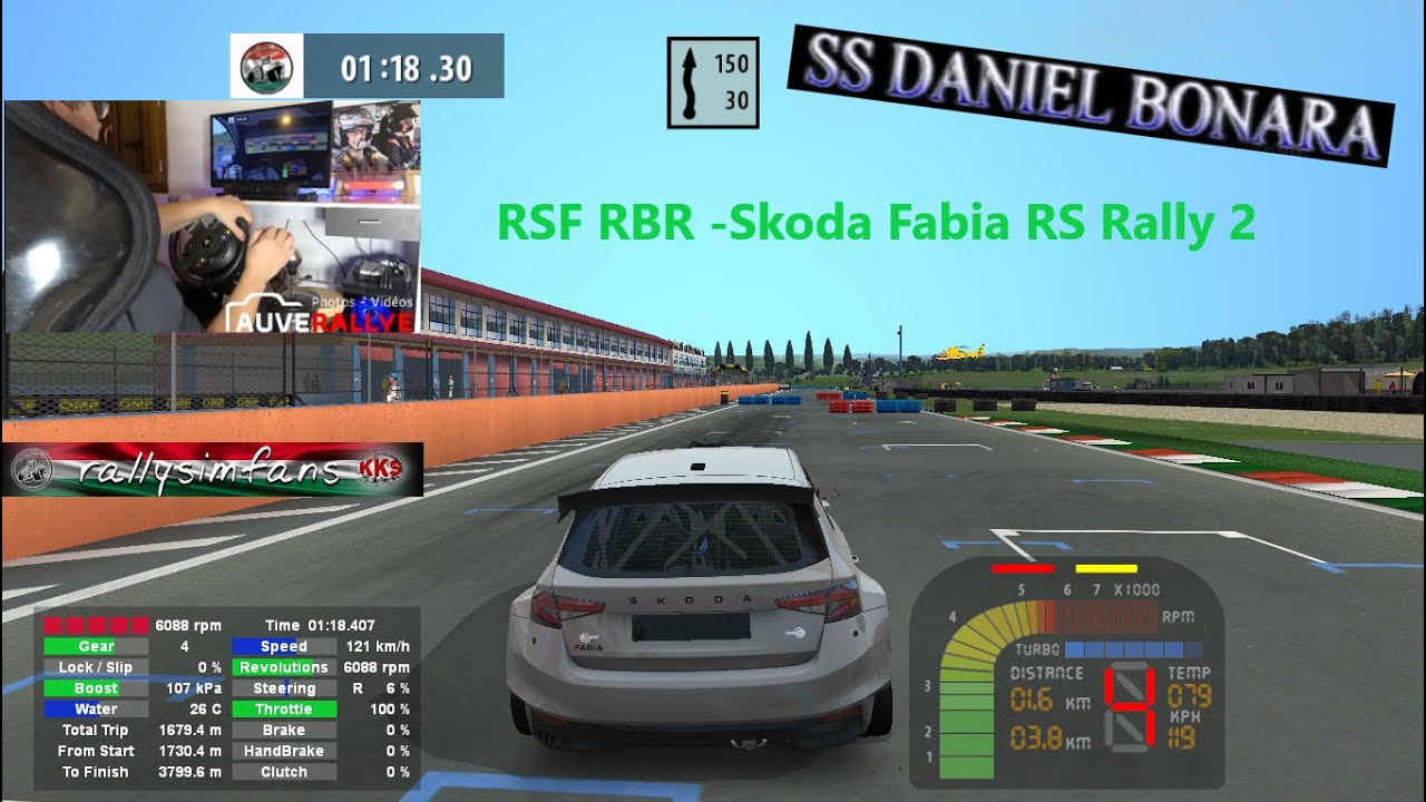[RSF RBR] - SUPER STAGE DANIEL BONARA - SKODA FABIA RS RALLY 2 + WHEEL CAM.