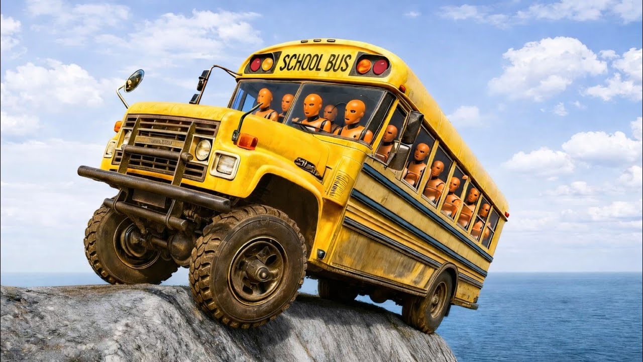 School Bus on Dangerous Mountain Road  | BeamNG.drive | Ep #109