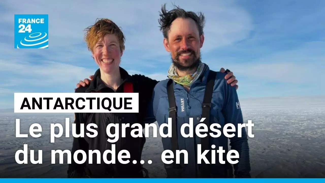 Ils parcourent 4000 km à travers l'Antarctique en kite-ski • FRANCE 24
