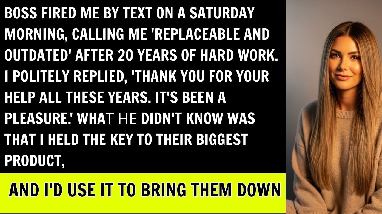 Boss Fired Me By Text On a Saturday After 20 Years, Calling Me 'Replaceable'. What He Didn't Know...