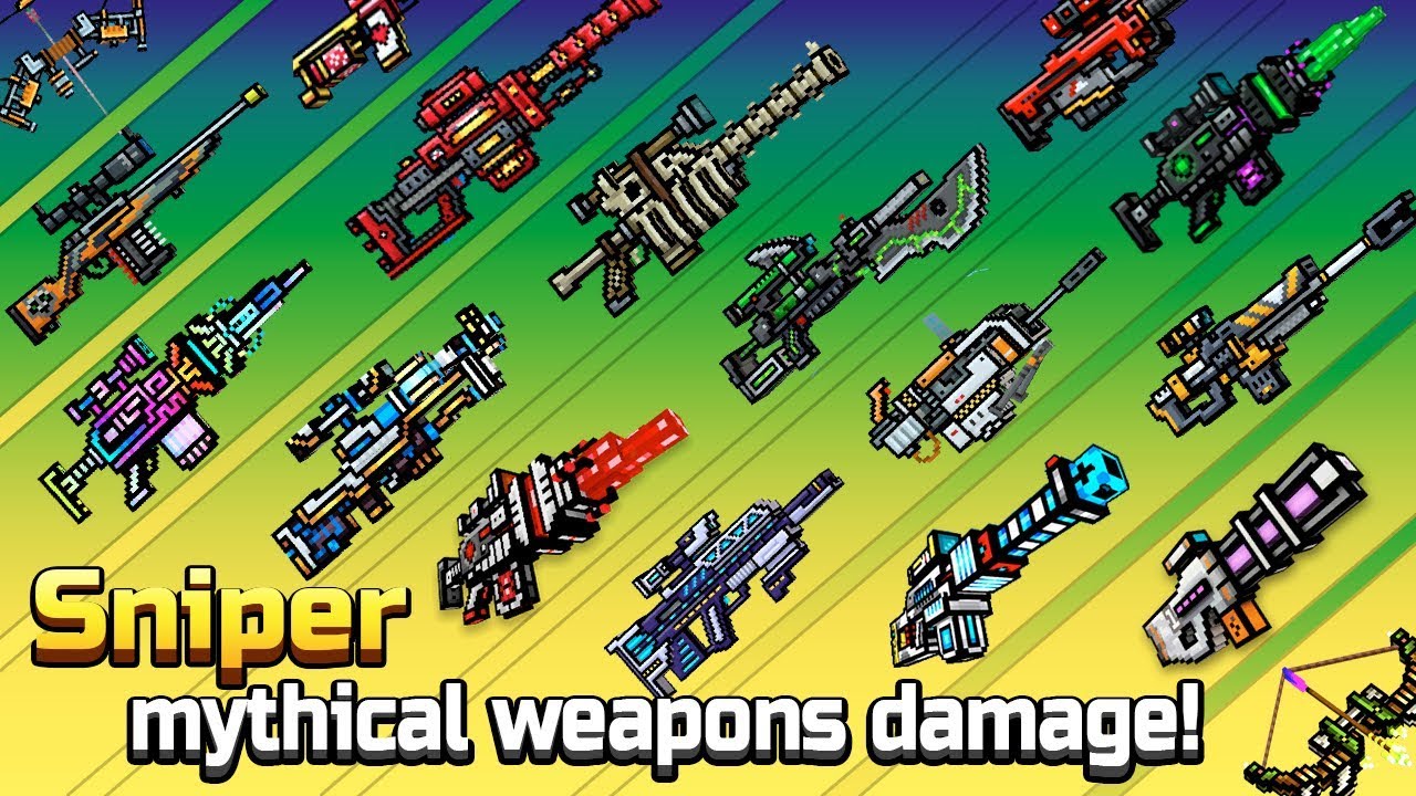 Pixel Gun 3D - Sniper Mythical Weapons Shots Damage + Reloading Animations