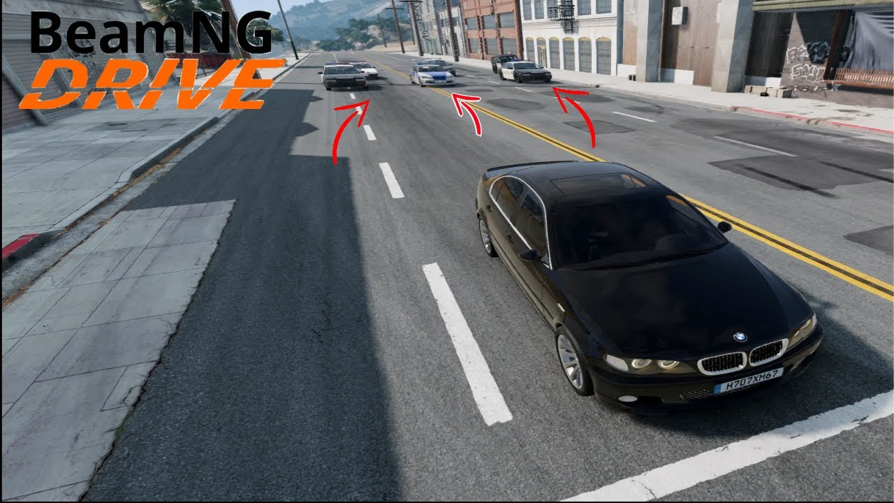 Много аварий и дтп погоня от полиций в BeamNG driv