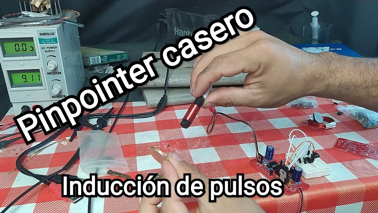 detector de metales pinpointer de inducción de pulsos casero con attiny85