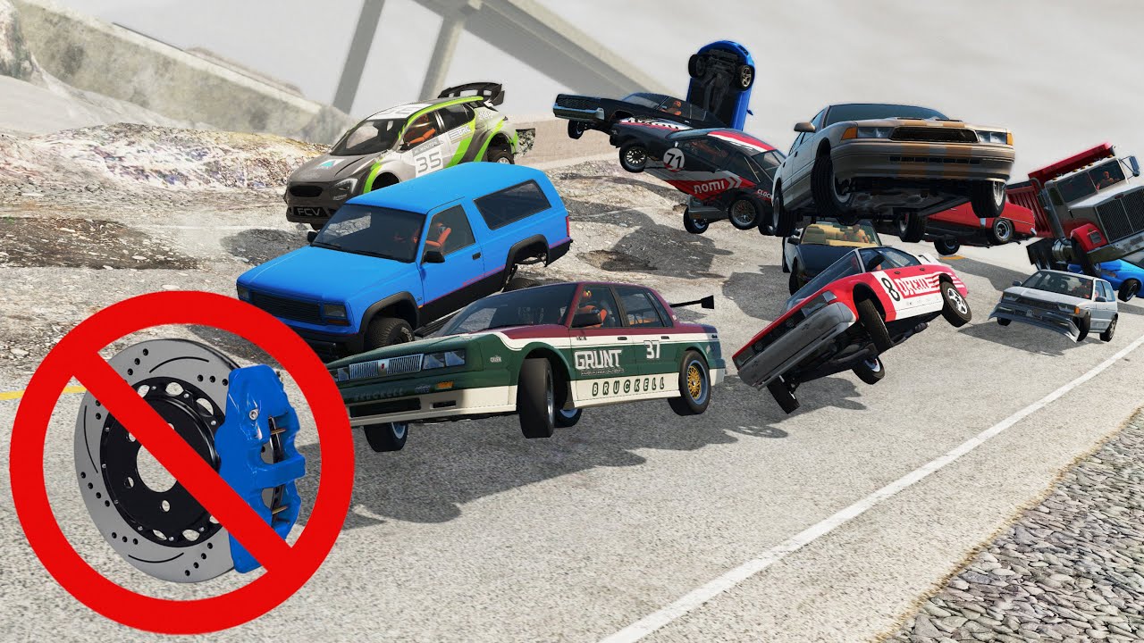 BeamNG Drive - Racing Cars With No Front Brakes