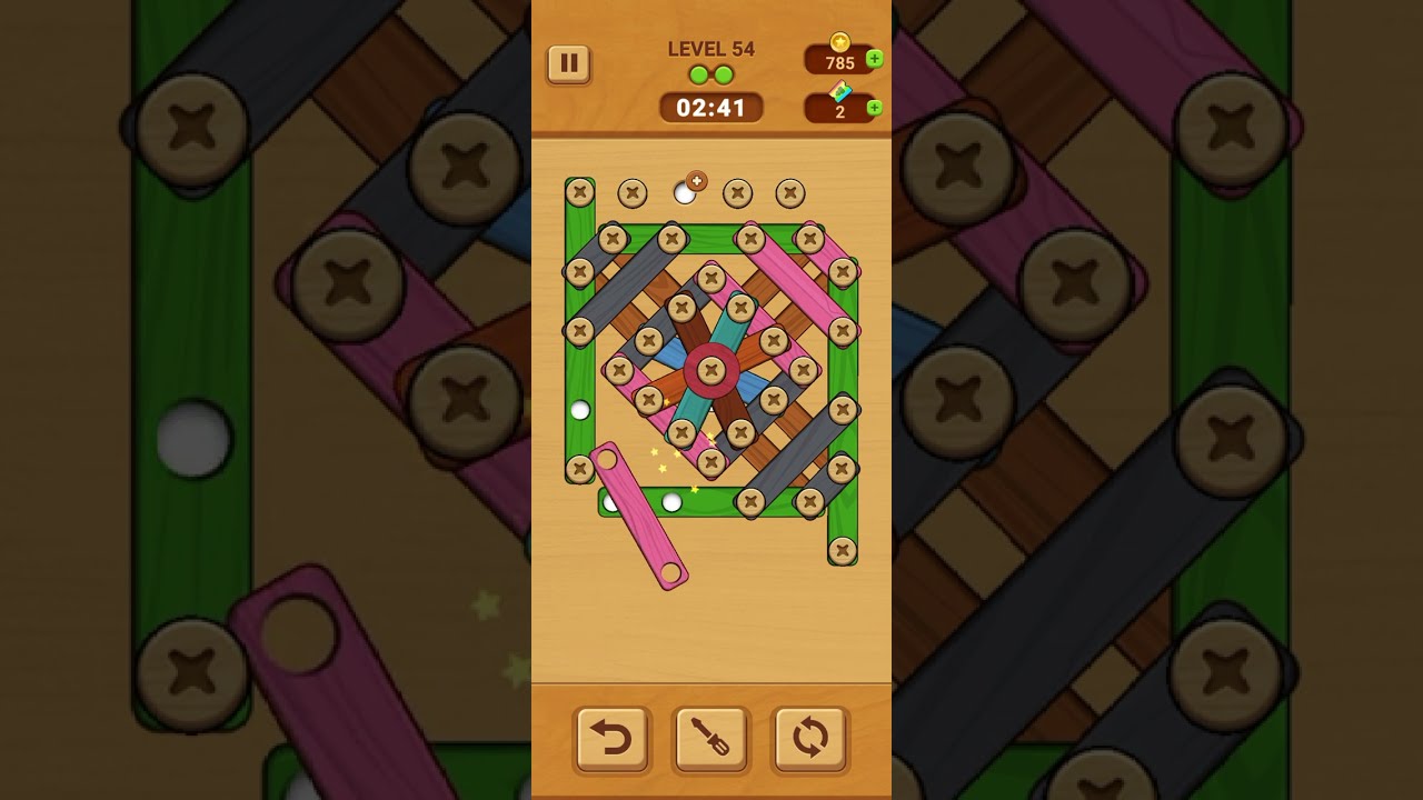 Woodle - Wood Screw Puzzle Level 54 | GAME Walkthrough