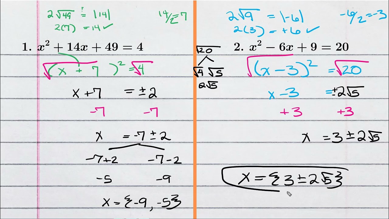 U4L7 Solving quadratics by completing the square part1