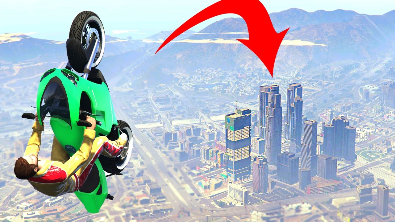 WORLD'S LONGEST BIKE FLIGHT! (GTA 5 Funny Moments)