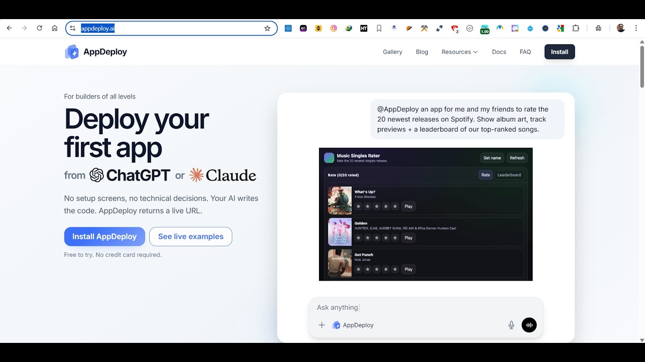 AppDeploy AI &ndash; Мгновенная разработка и развертывание полнофункциональных приложений 🚀 (без кода) ...