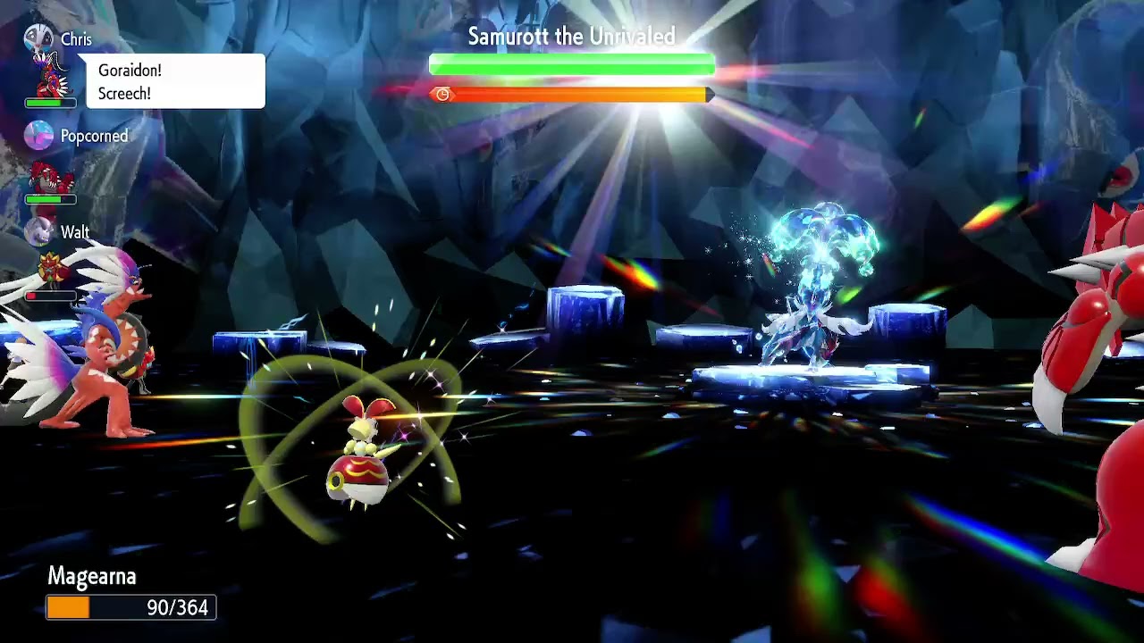Pok&eacute;mon Scarlet & Violet - H-Samurott 7* raid: Stolen Sharpness (all-red), Magearna POV