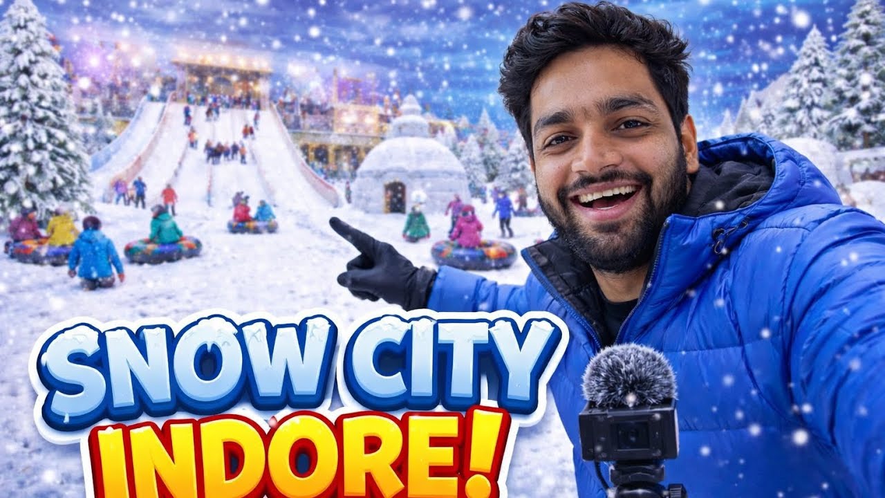 Enjoying snow City indore with family 