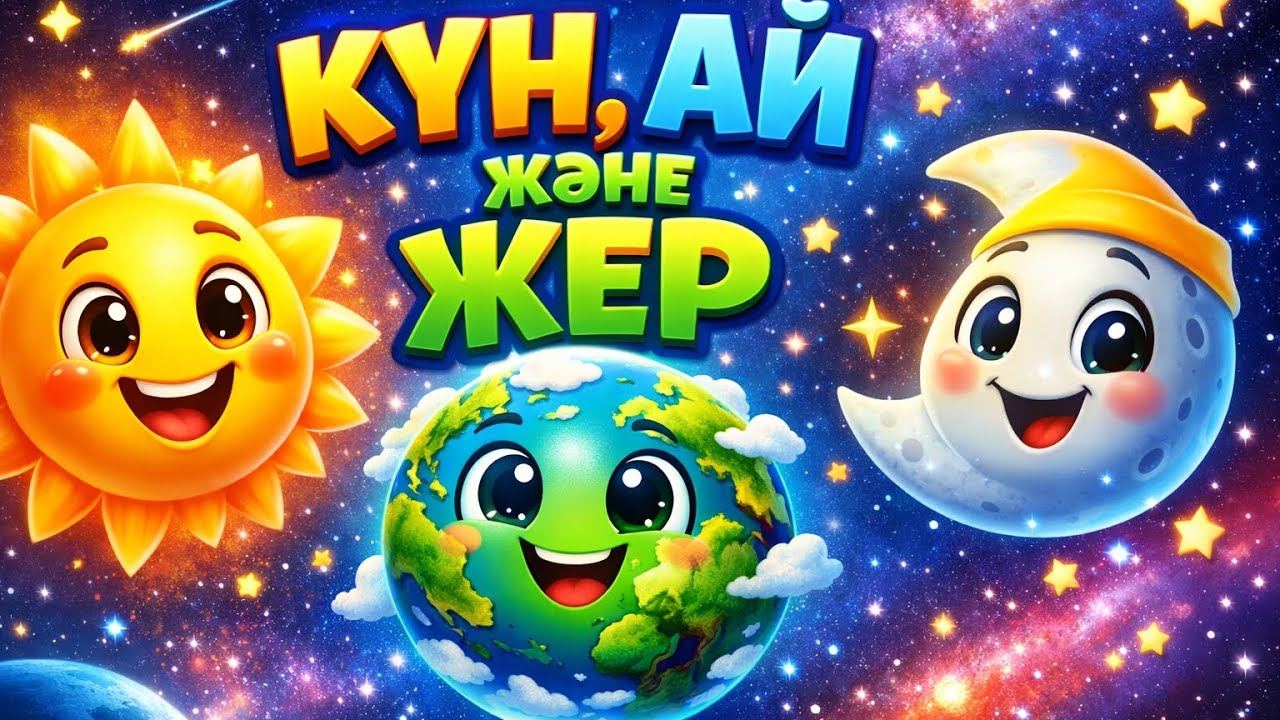 Күн, Ай және Жер 🌞🌙🌍 | Балаларға арналған көңілді ғарыш ертегісі | Қазақша мультфильм