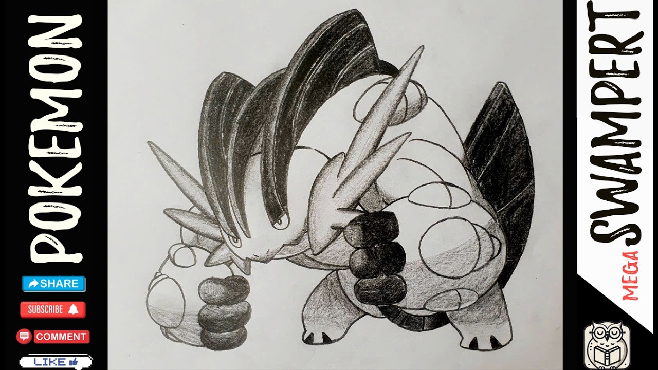 How to Draw Mega Swampert | Pokemon Art & Pencil drawing Tutorial