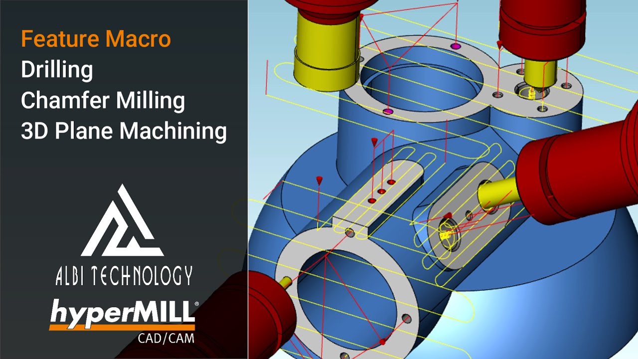 hyperMILL | Tutorial | 使い方 | Feature Macro | Drilling | Chamfer Milling l 3D Plane Machining