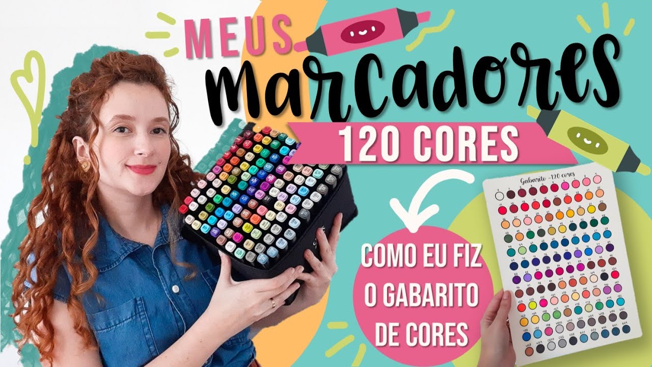 MARCADORES BARATOS SHOPEE 120 CORES | COMO CRIAR GABARITO DE CORES
