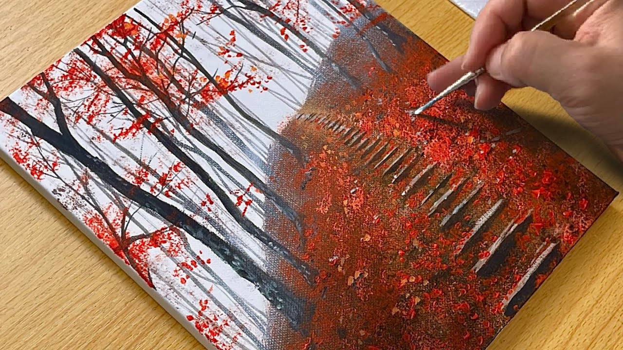 You Won&rsquo;t Believe How Easy This Autumn Painting Is! / Acrylic Painting