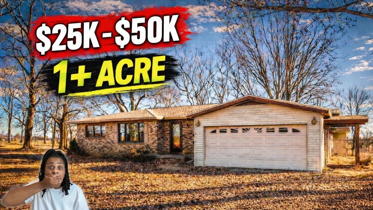 Я нашел на Zillow 7 недорогих домов с участком земли не менее 1 акра!