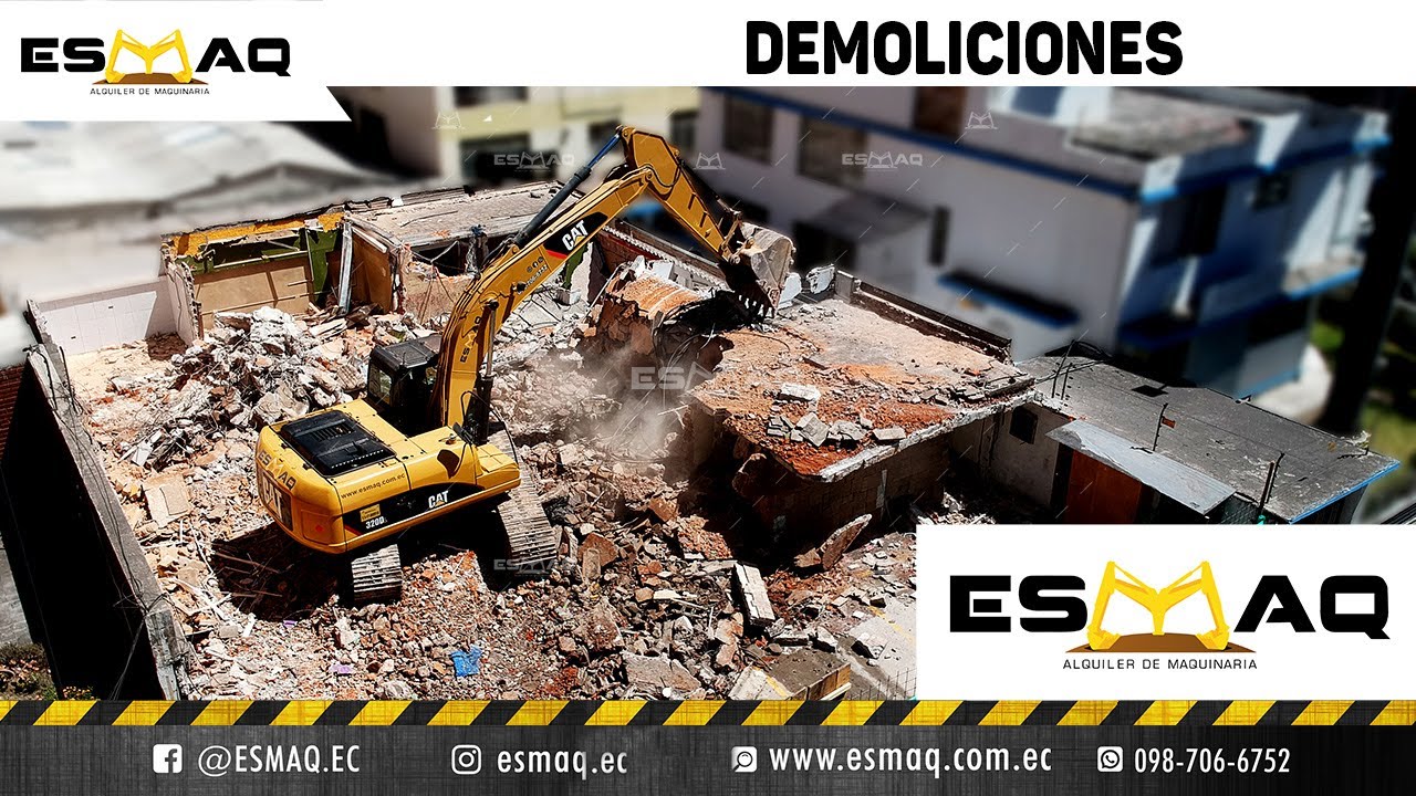 #Demolición con Excavadora Caterpillar 320DL  y Mejoramiento de suelo en Quito - Ecuador con #ESMAQ