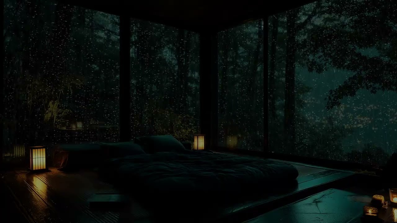 Slow Rain and Silence in a Dark Room (No Ads) Soft Minimal Ambience for Focus 🌧️
