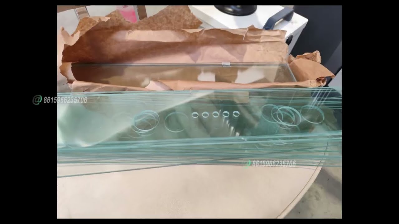 Sample Showing Glass Cutting with Laser Machine #glassdrilling #glasscuttingmachine