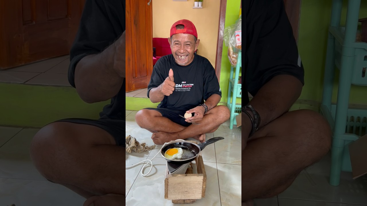 Goreng telor pake setrikaan