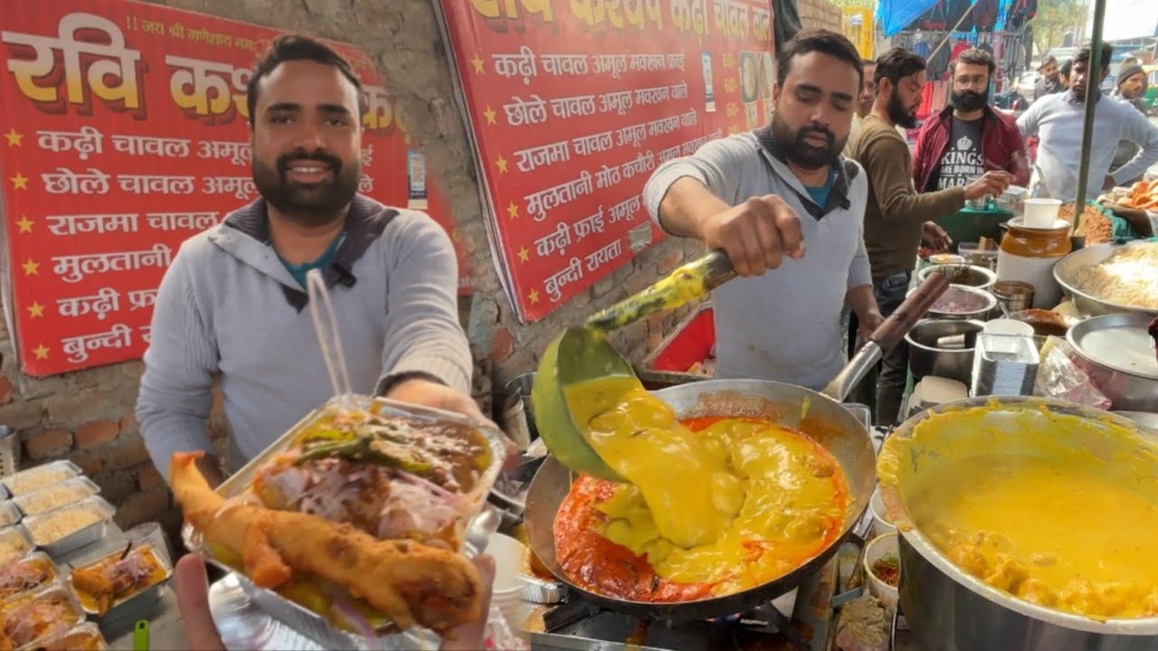 India's Most Famous Ravi Kashyap ke Amul Butter Tadke Wale Kadhi Chawal | Gaziabad | Street Food