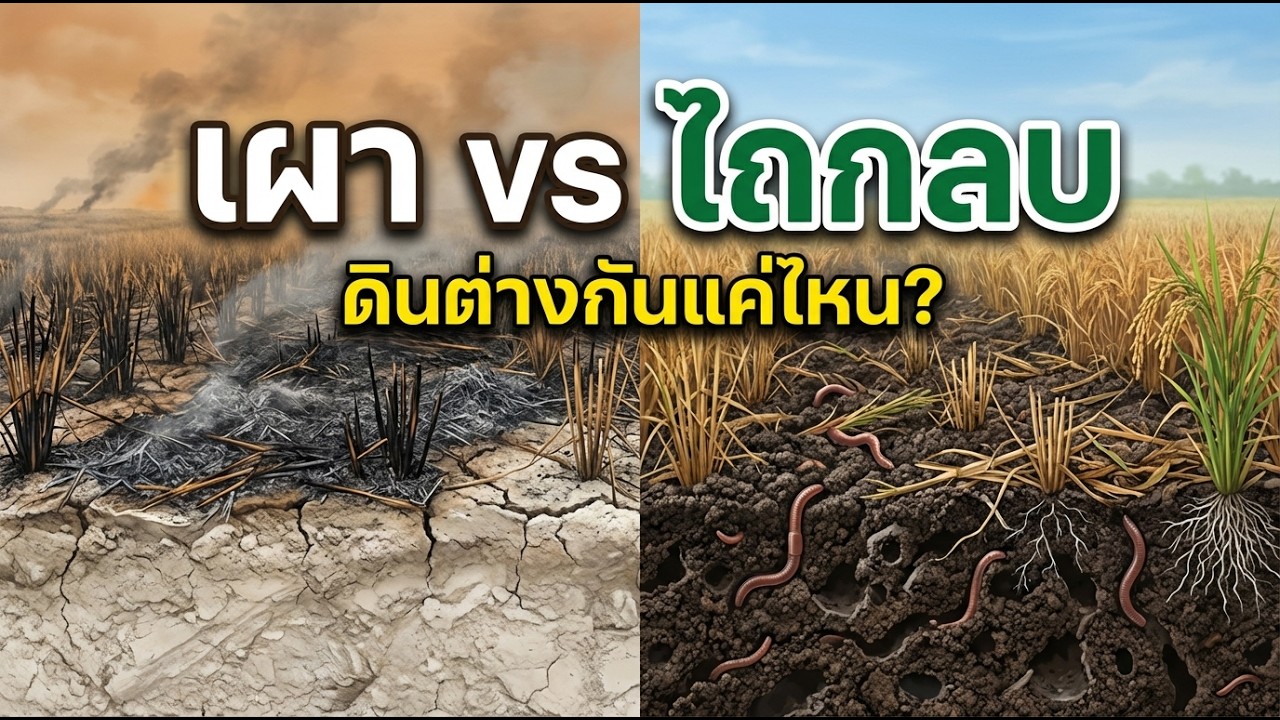 เผาตอซัง = เผาเงินทิ้ง? เทียบผลลัพธ์ 1 ปี ไถกลบฟางช่วยลดค่าปุ๋ย คืนกำไรให้ดิน ดีกว่าเผาทิ้งแค่ไหน