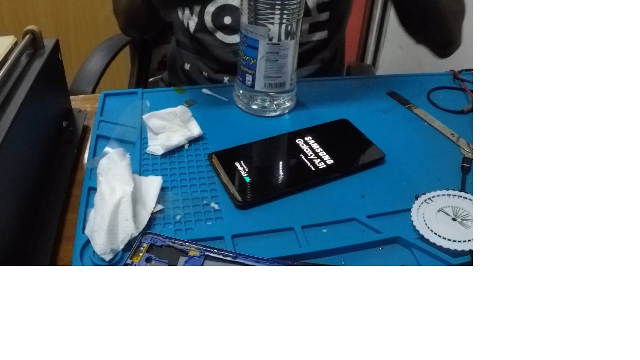 Samsung Galaxy A31 Top Broken Top Glass Screen Repair at Techbay Electronics Very Tough One!