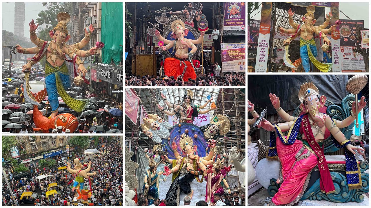 MUMBAI’S GANPATI AAGMAN SOHALA 2025 | 4 IN 1 😍NEVER SEEN BEFORE MUMBAI GANPATI AAGMAN 2025