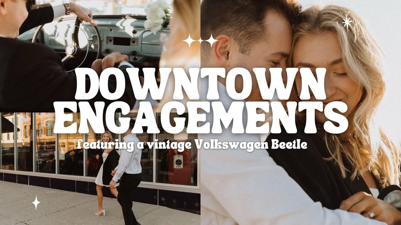 A Unique Engagement Photoshoot with a Vintage VW Beetle in the City