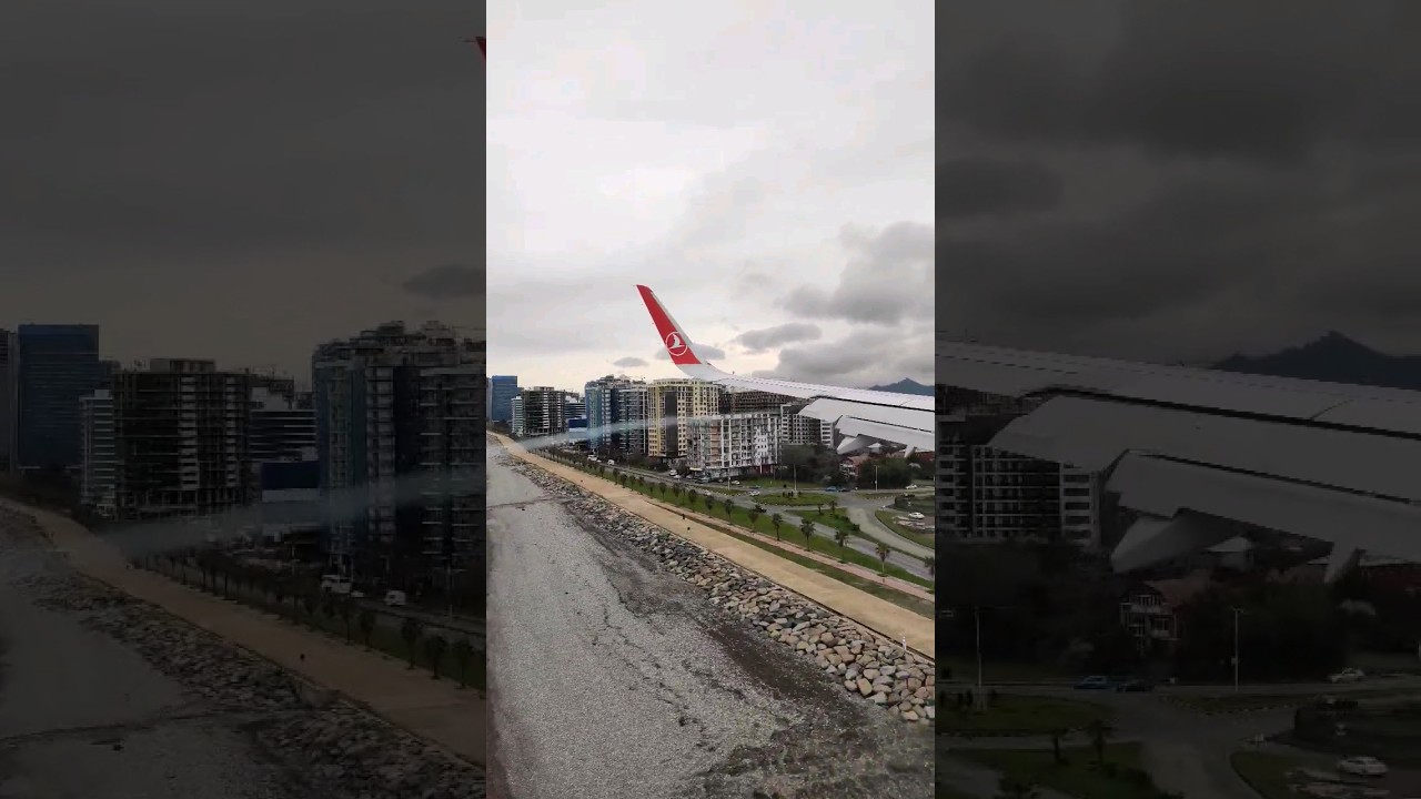Turkish airlines landing in Batumi Georgia