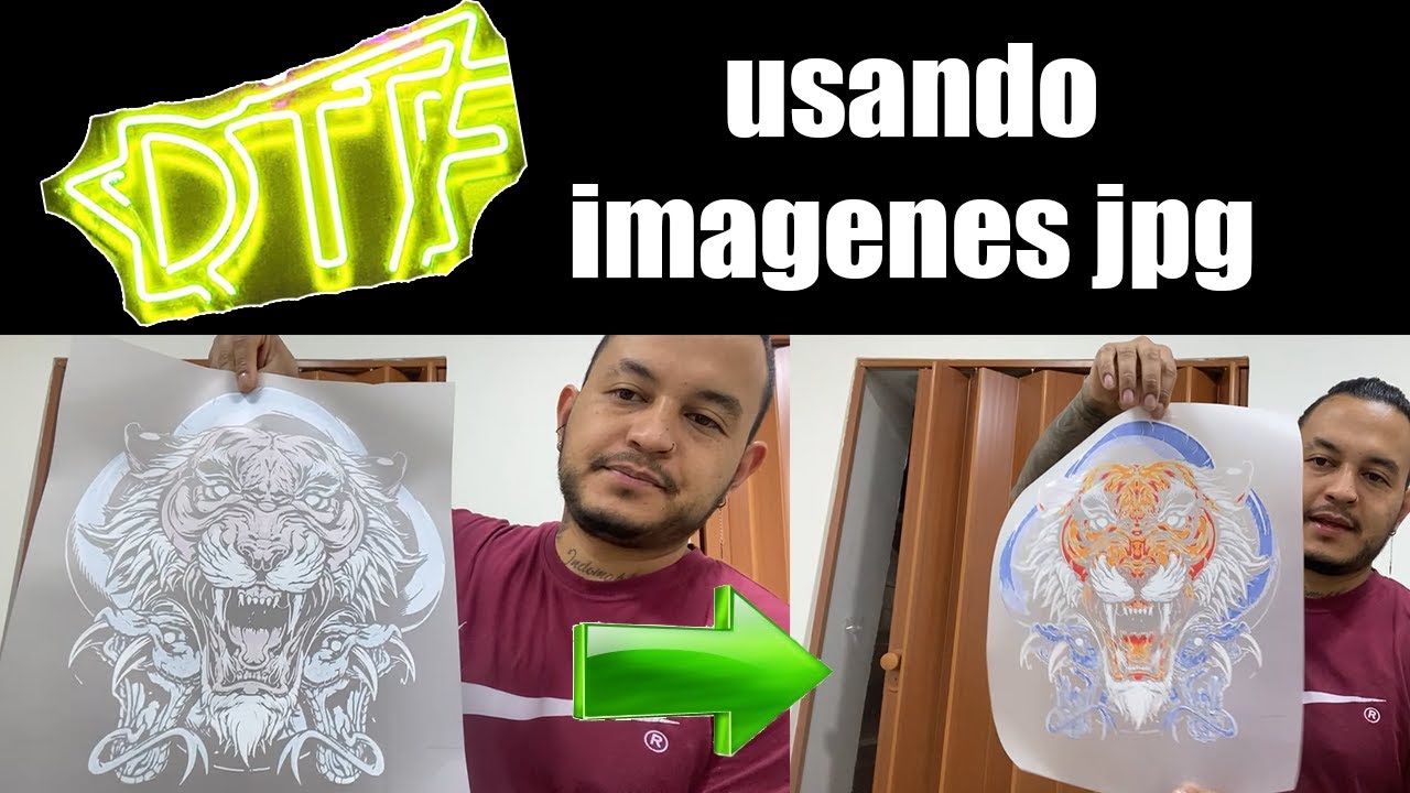 🤨 DTF CON IMAGENES DE INTERNET 🤔 Proceso completo en camiseta negra. #serigrafía