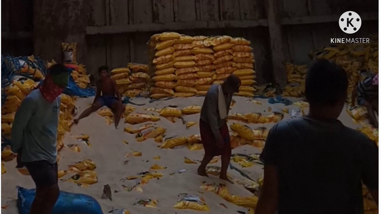 unloading rice from Vietnam.