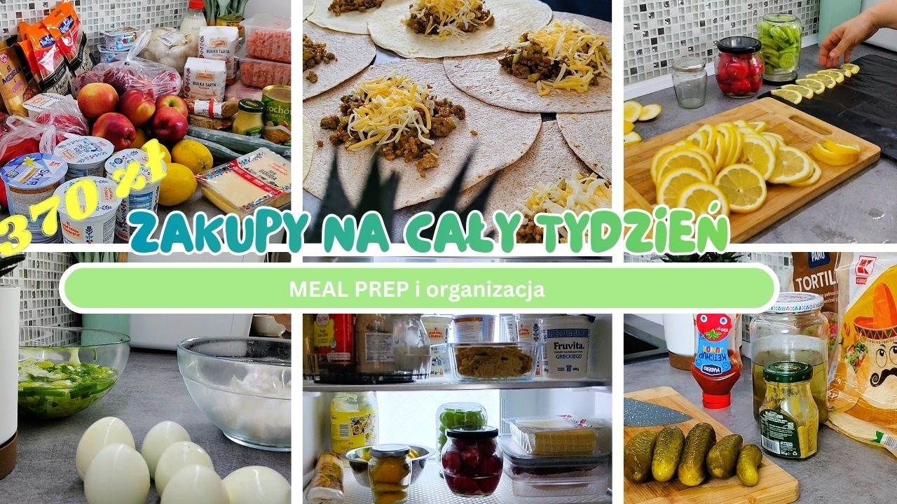Zakupy na cały tydzień- 370 zł|mały MEAL PREP|Moja rutyna-organizacja lodówki oraz posiłki na zapas|